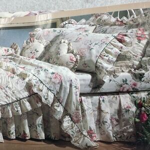 Vintage Bill Blass Springmaid Twin Set Floral Windemere Romance Rose‎ USA New